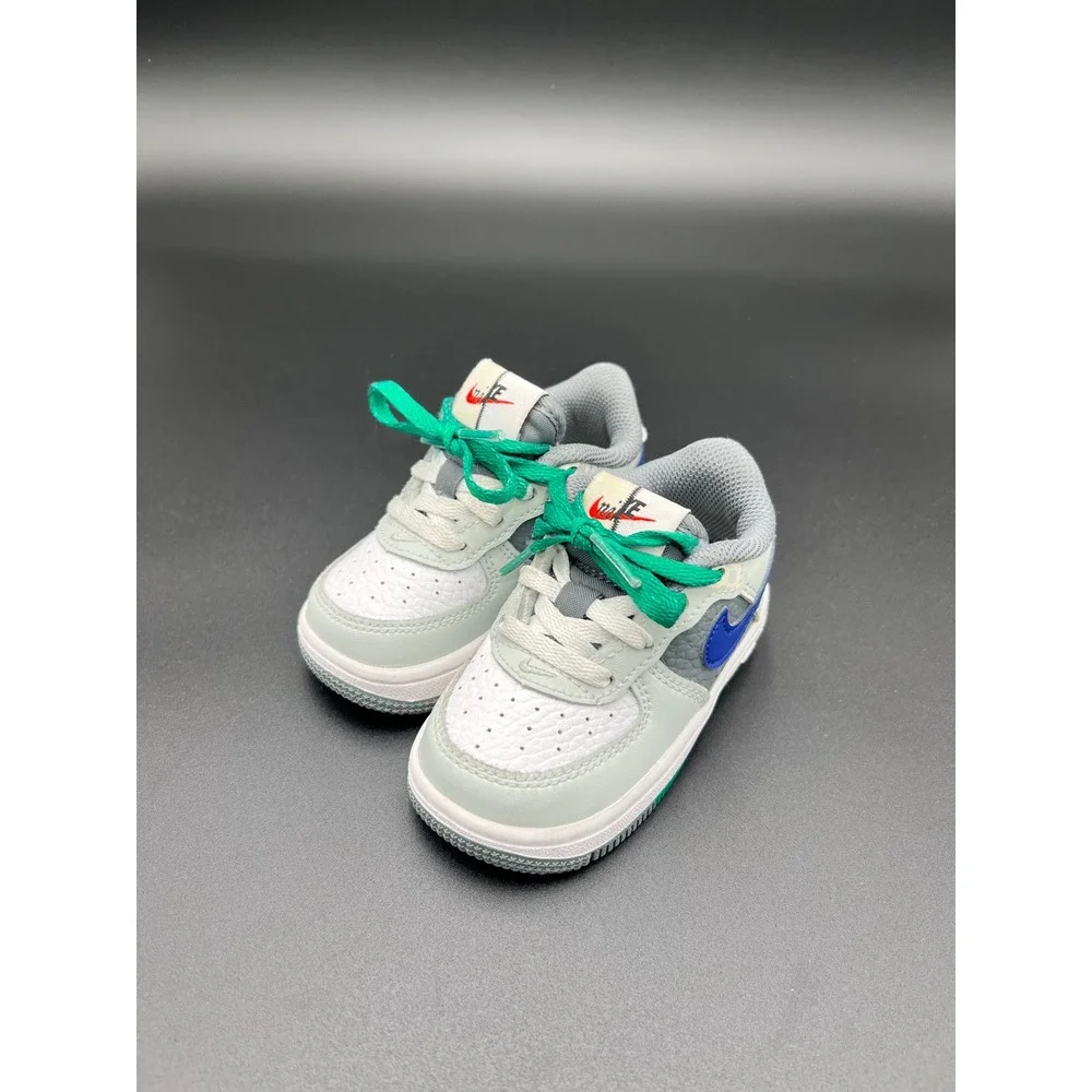 Nike Air Force 1 Low Toddler Sneakers Grey White Blue Green Streetwear Shoes